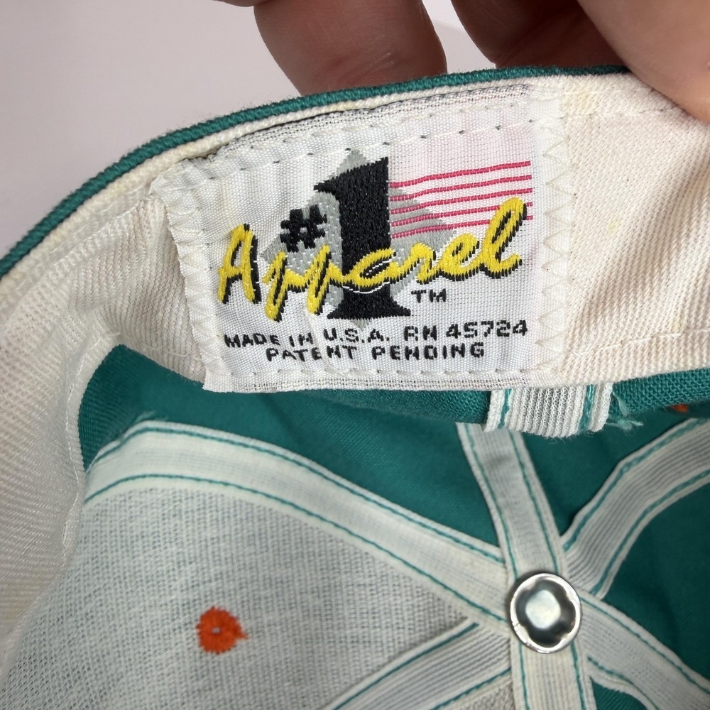 Vintage Miami Dolphins Hat Cap Strap Back Mens One Size Green NFL #1 Apparel - Picture 8 of 10